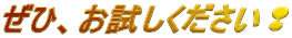 ぜひ、お試しください❢ 